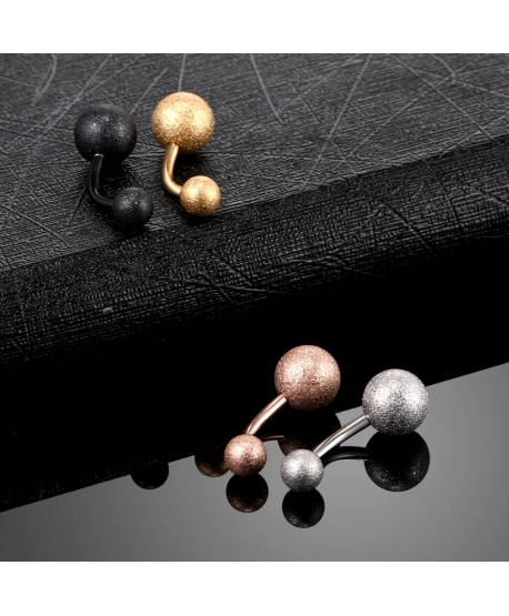 Kolczyki do pępka stal brokatowe kulki