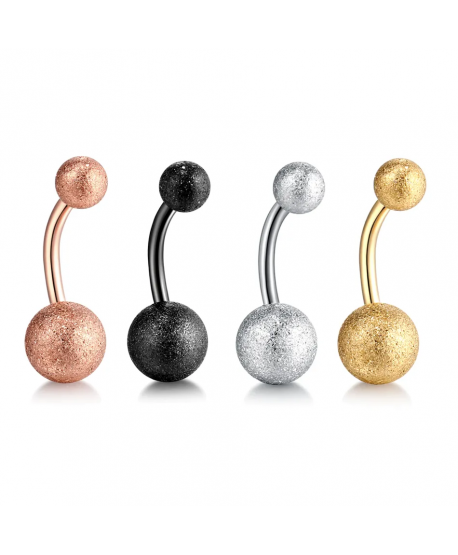 Kolczyki do pępka stal brokatowe kulki