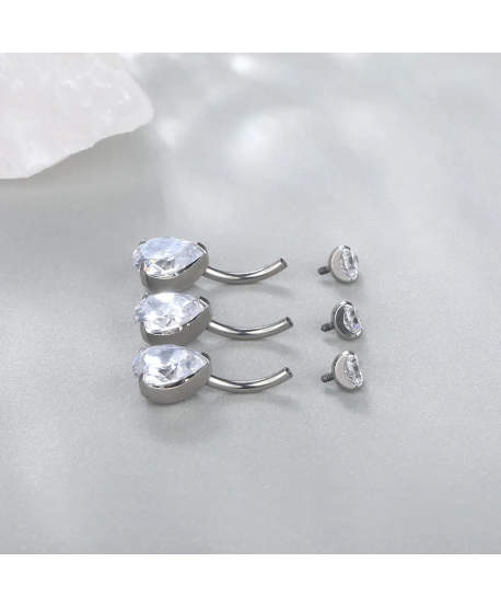 Kolczyki do pępka tytan duża łezka