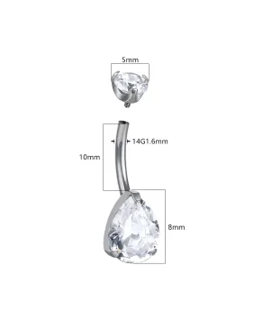 Kolczyki do pępka tytan duża łezka