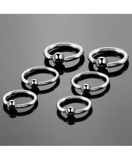 Kółeczka tytanowe z kulką 6/8/10/12 złoty srebrny