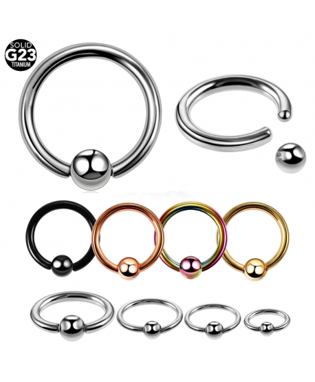 Kółeczka tytanowe z kulką 6/8/10/12 złoty srebrny