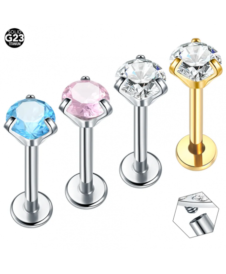 Labret z cyrkonią tytan kolory 1.2/8/4mm helix stud
