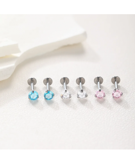 Labret z cyrkonią tytan kolory 1.2/8/4mm helix stud