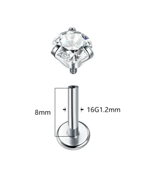 Labret z cyrkonią tytan kolory