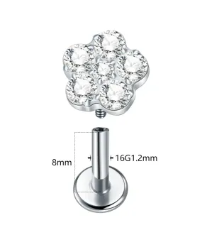 Labret tytan złoty kwiatuszek