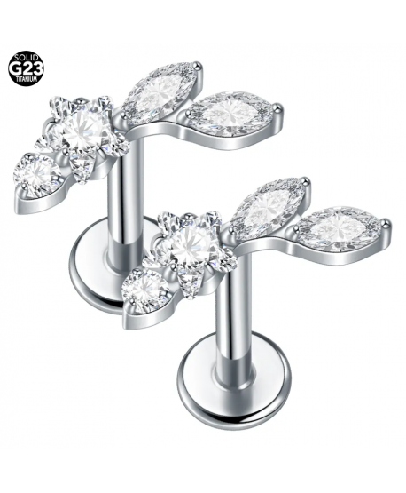 Labret tytan srebrny cyrkonie 1.2*8mm helix stud