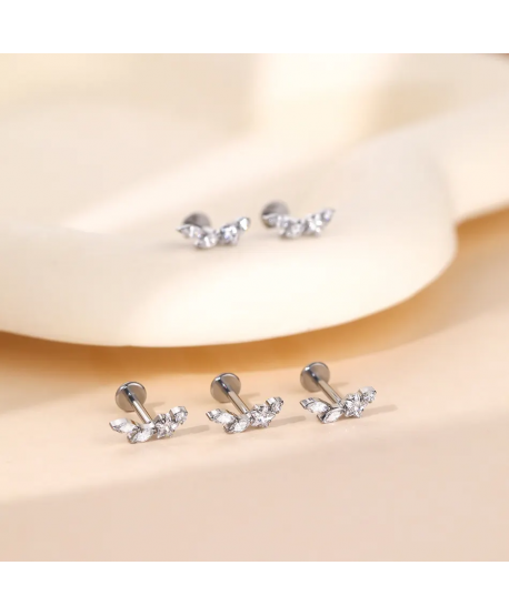 Labret tytan srebrny cyrkonie 1.2*8mm helix stud