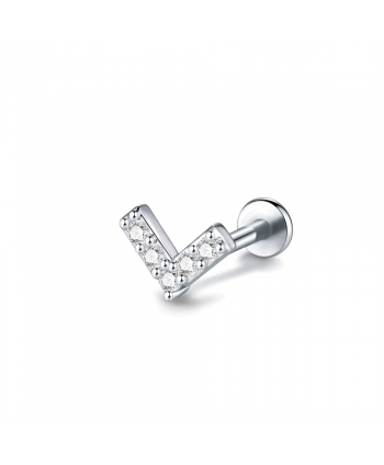 Labret stal srebrny V 1.2*8mm helix stud