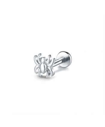 Labret stal srebrny pająk 1.2*8mm helix stud