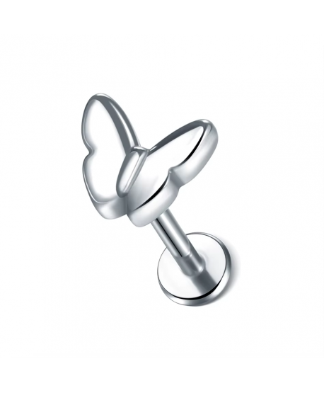 Labret stal srebrny motylek 1.2*8mm helix stud
