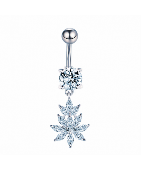 Kolczyki do pępka wiszące stal cyrkonie