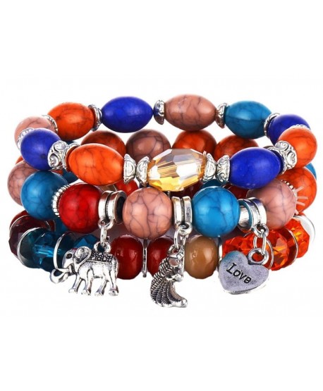 Zestaw kolorowych bransoletek z zawieszkami