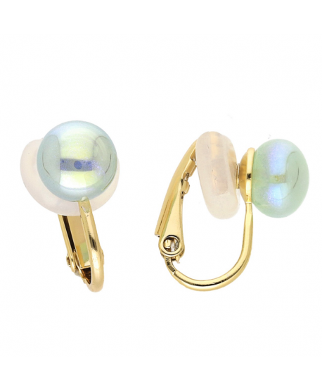 Klipsy stal perełka błękit