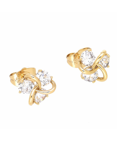 Kolczyki stal trzy cyrkonie sztyfty