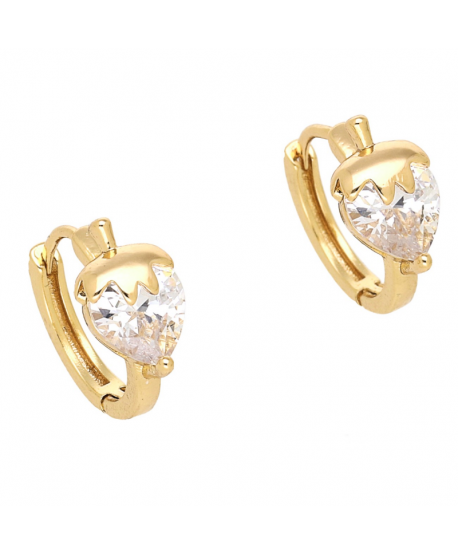 Kolczyki stal kółeczka cyrkoniowe truskaweczki