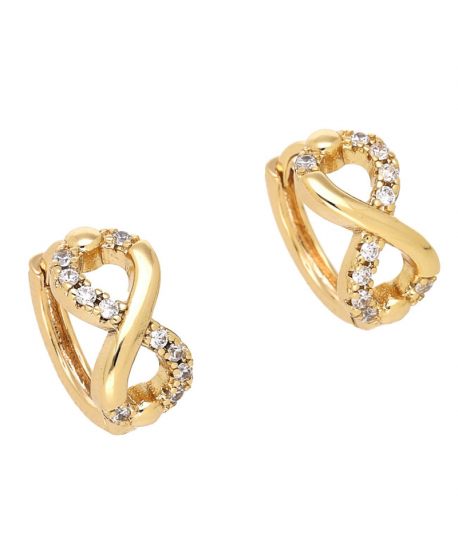 Kolczyki stal kółeczka cyrkoniowe nieskończoności