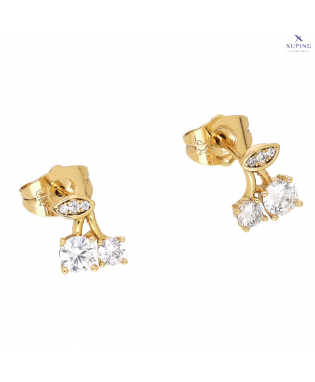 Kolczyki stal sztyfty cyrkoniowe wisienki