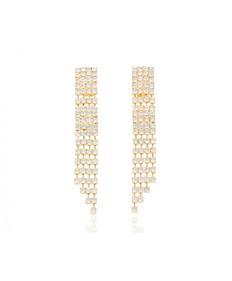 Klipsy długie dżetowe złote stopniowane