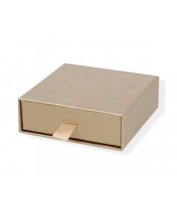 Opakowanie ozdobne wyciągana szufladka złote 9x9cm