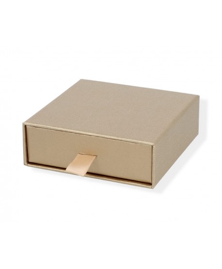 Opakowanie ozdobne wyciągana szufladka złote 9x9cm