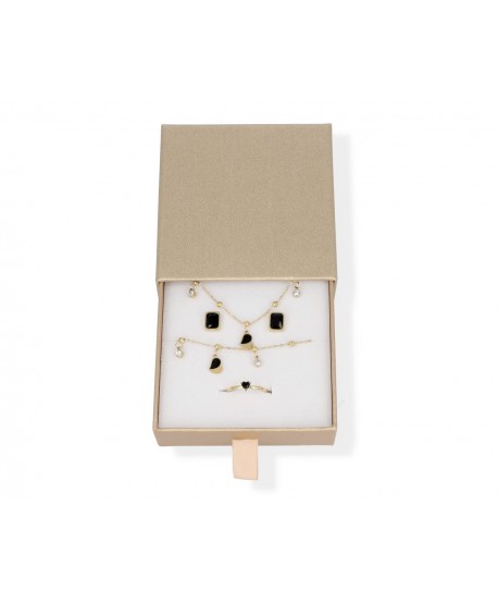 Opakowanie ozdobne wyciągana szufladka złote 9x9cm