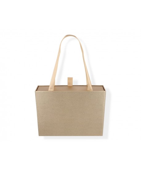 Opakowanie ozdobne wyciągana szufladka złote 12x16cm