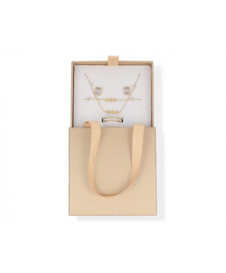 Opakowanie ozdobne wyciągana szufladka złote 10x10cm