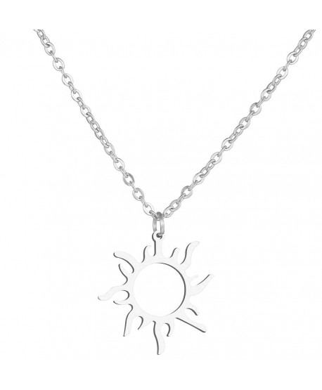 Naszyjnik stal srebrny słońce na łańcuszku