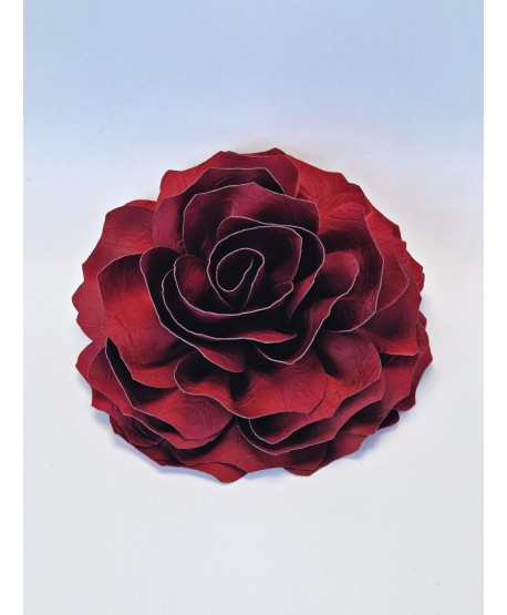 Broszka spinka duży bordowy kwiat