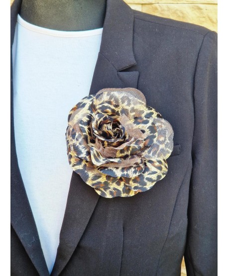 Broszka spinka panterkowa róża kwiat