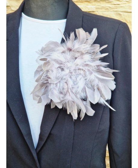 Broszka bardzo duże piórko w kolorach