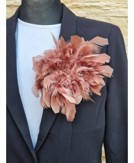 Broszka bardzo duże piórko w kolorach