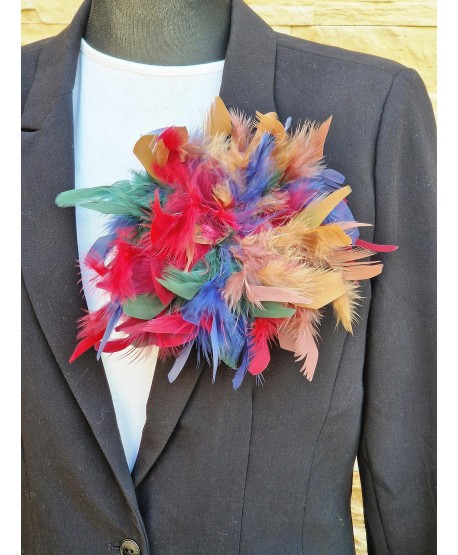 Broszka bardzo duże piórko w kolorach