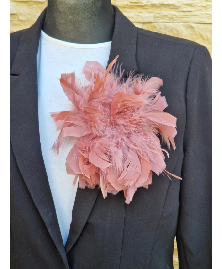 Broszka bardzo duże piórko w kolorach