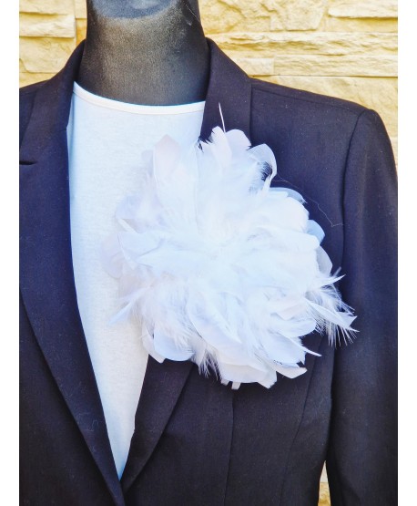 Broszka bardzo duże piórko w kolorach