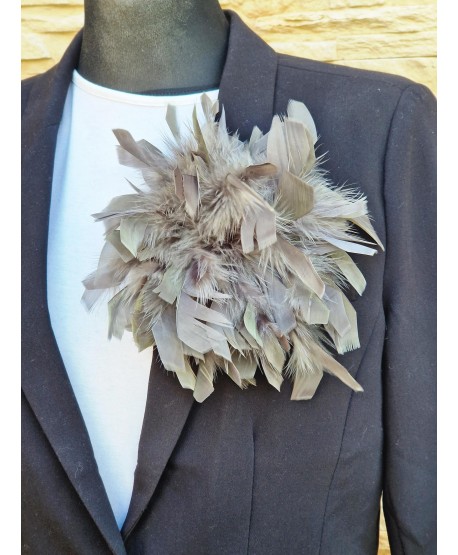 Broszka bardzo duże piórko w kolorach