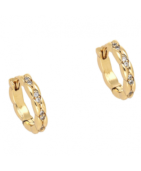 Kolczyki stal kółeczka 1,2 cm drobne cyrkonie