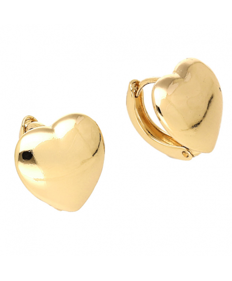 Kolczyki stal małe kółeczka z dużym sercem 1 cm