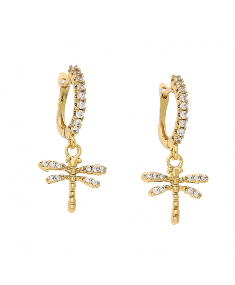 Kolczyki stal wiszące ważki na kółeczku