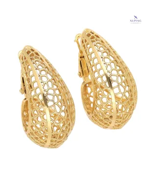 Kolczyki stal pękate ażurowe owale 3,4 cm