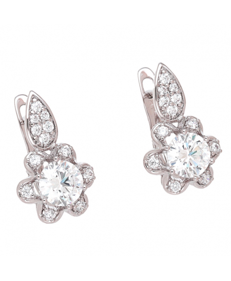 Kolczyki stal zdobione kwiatuszek