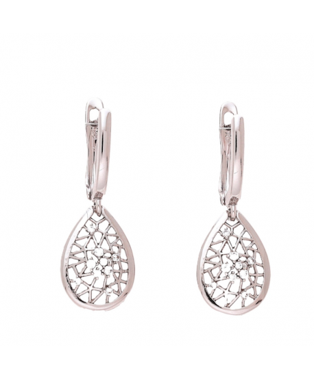 Kolczyki stal srebrne wiszące łezki