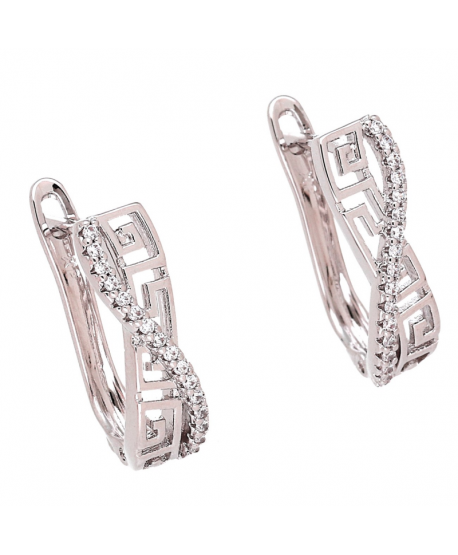 Kolczyki stal zawijasy z drogą grecką