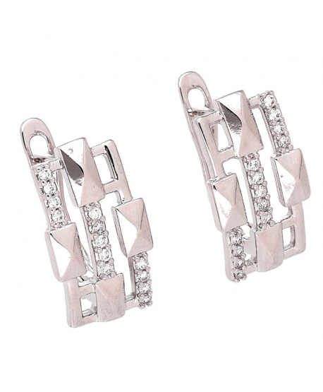 Kolczyki stal srebrne prostokąciki