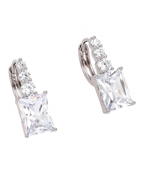 Kolczyki stal srebrne duża cyrkonia