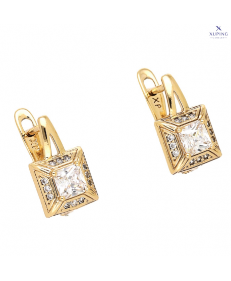 Kolczyki stal angielskie kwadratowa cyrkonia