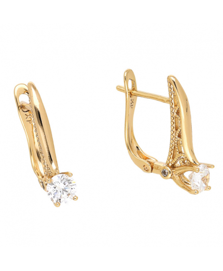 Kolczyki stal angielskie ażur i cyrkonia