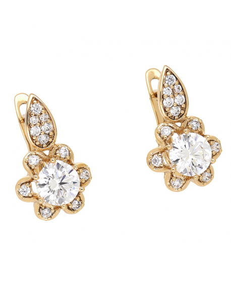 Kolczyki stal angielskie bogato zdobiony kwiatuszek