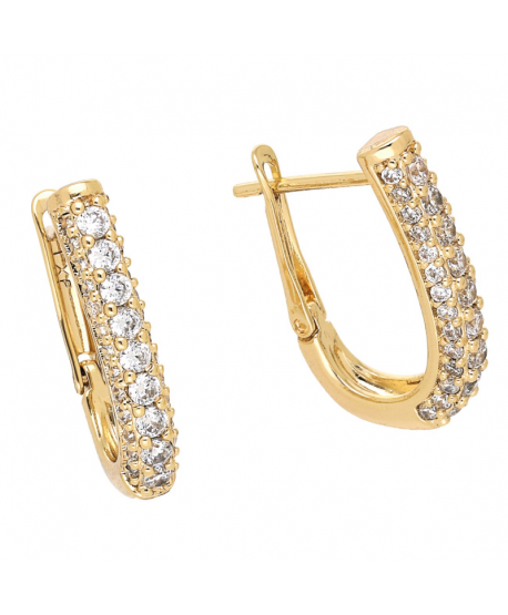 Kolczyki stal angielskie cyrkoniowe owale